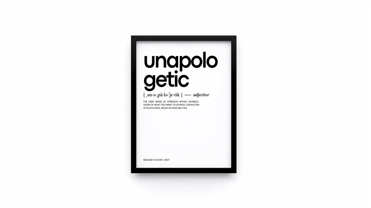 Unapologetic. Framed Motivational Art