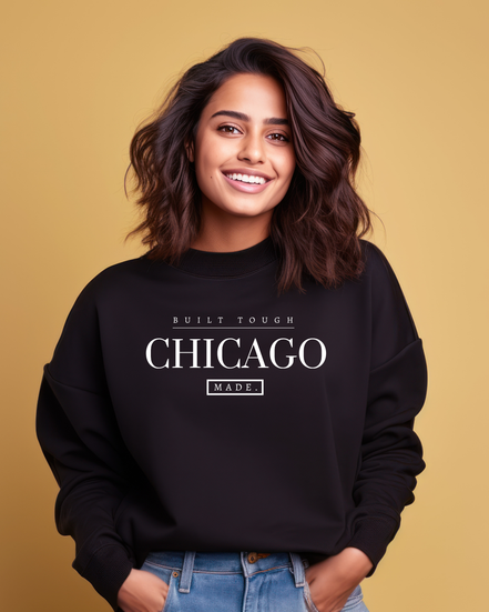 Built Tough, Chicago Made. Crewneck