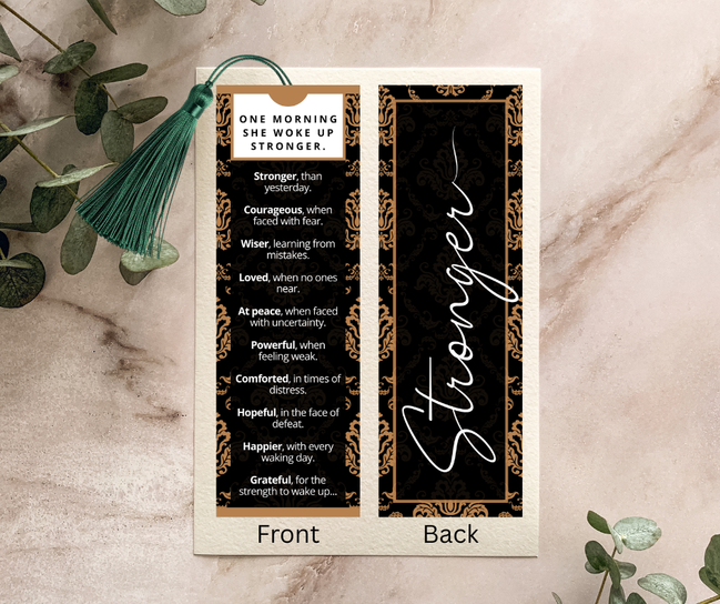 One Morning She Woke Up Stronger. Bookmark