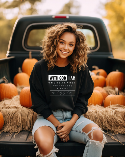 With God I Am. Crewneck